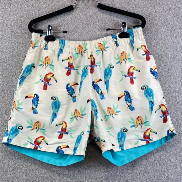Chubbies gym swim unlined mens shorts L reversible USA pull on quick dry parrots - Picture 1 of 11